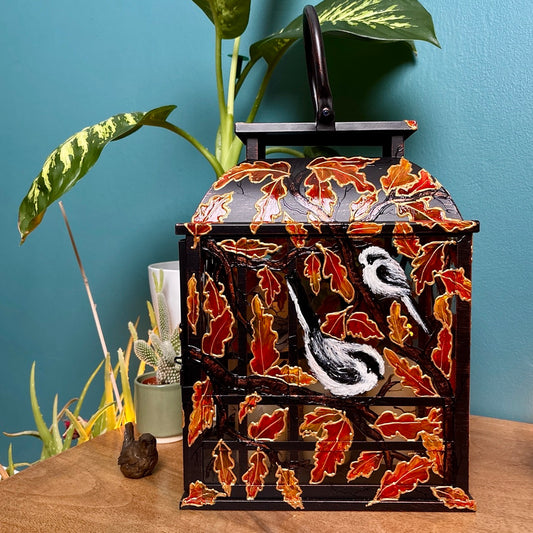 Longtailed Tit ~ One of a kind lantern