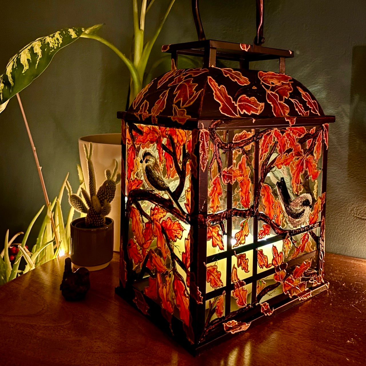 Longtailed Tit ~ One of a kind lantern
