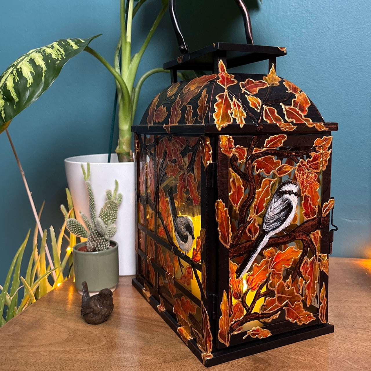 Longtailed Tit ~ One of a kind lantern