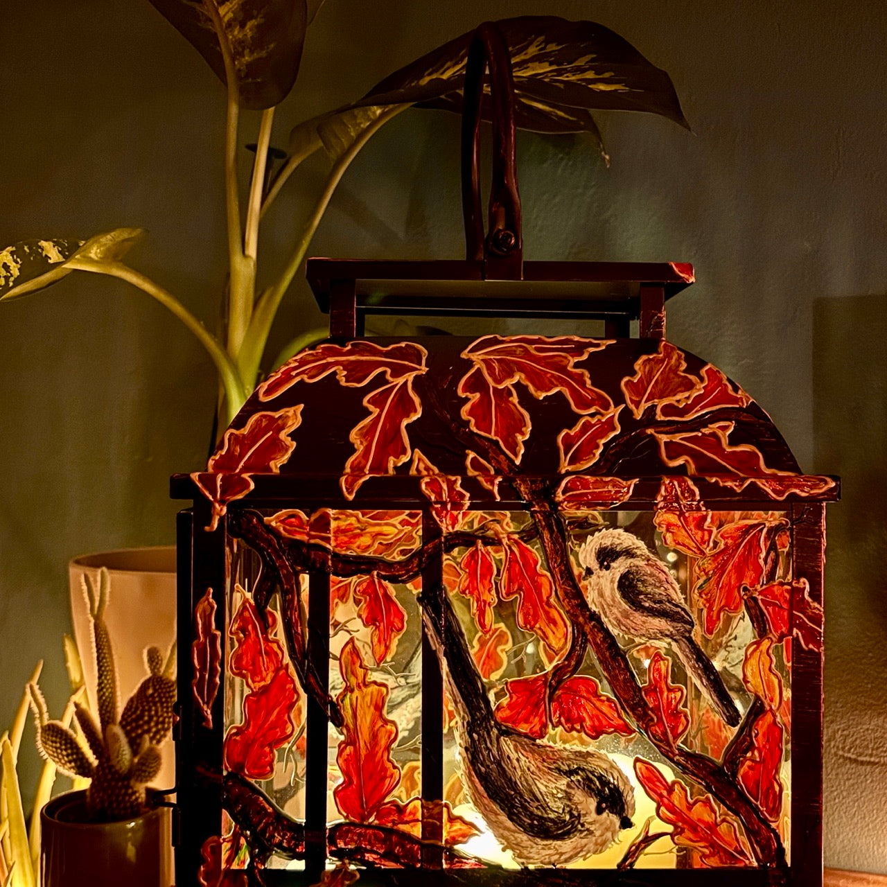 Longtailed Tit ~ One of a kind lantern