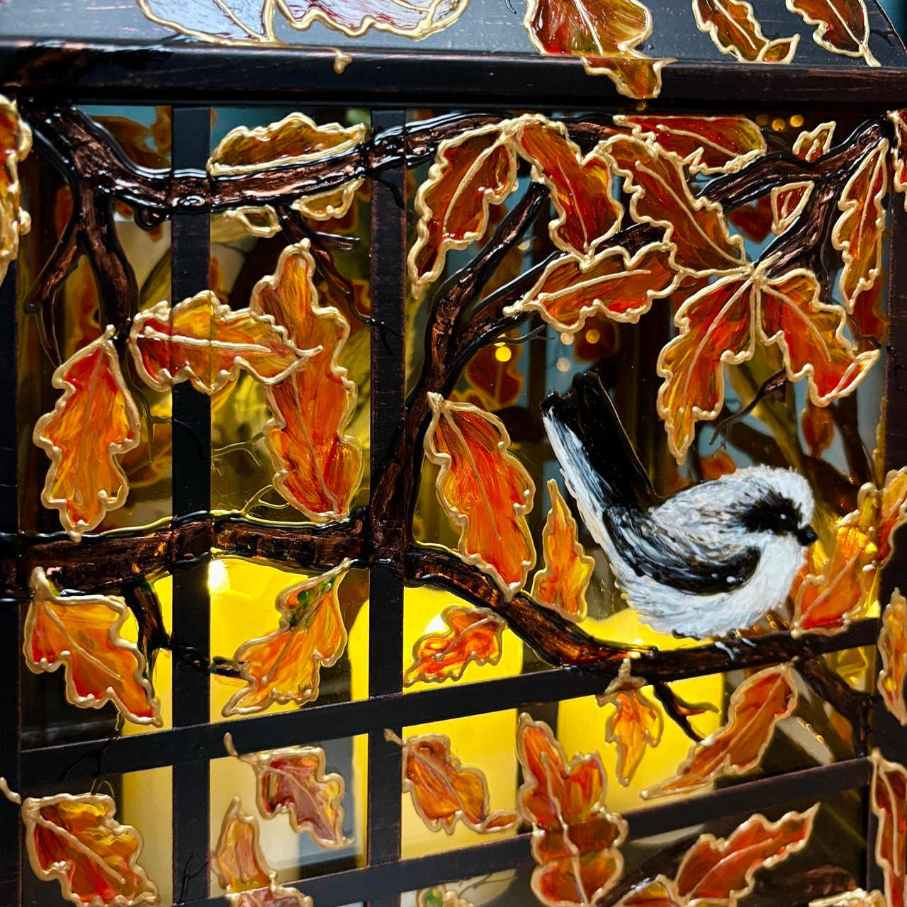 Longtailed Tit ~ One of a kind lantern