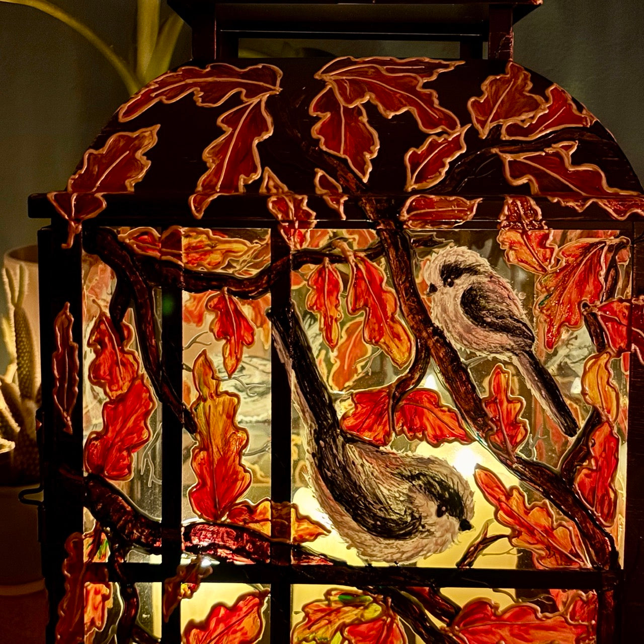 Longtailed Tit ~ One of a kind lantern