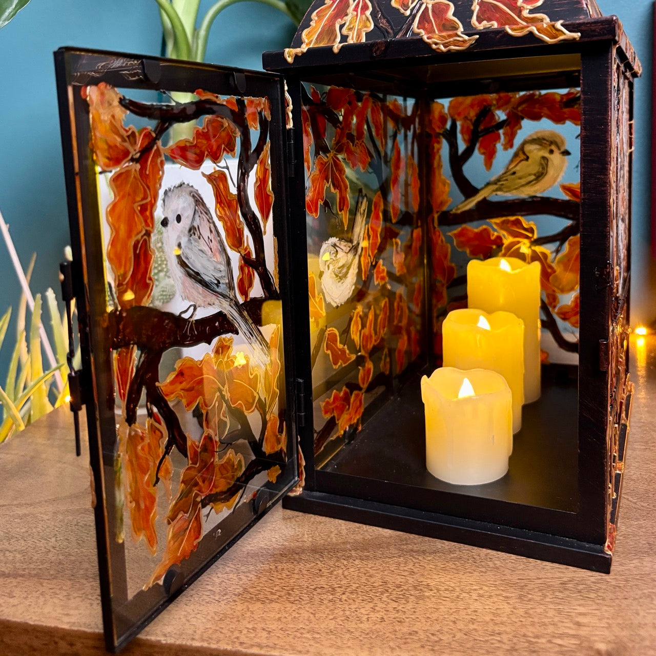 Longtailed Tit ~ One of a kind lantern