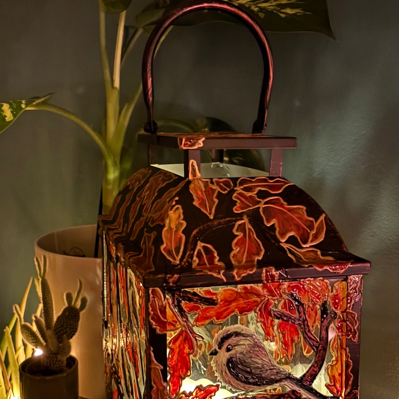 Longtailed Tit ~ One of a kind lantern
