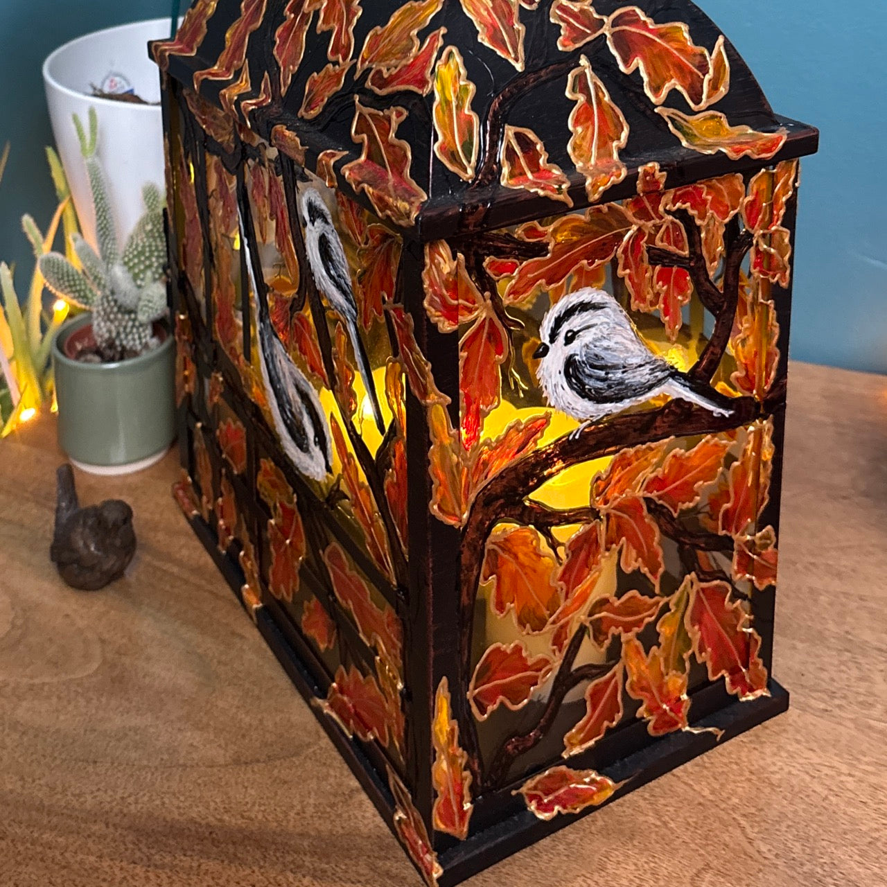 Longtailed Tit ~ One of a kind lantern