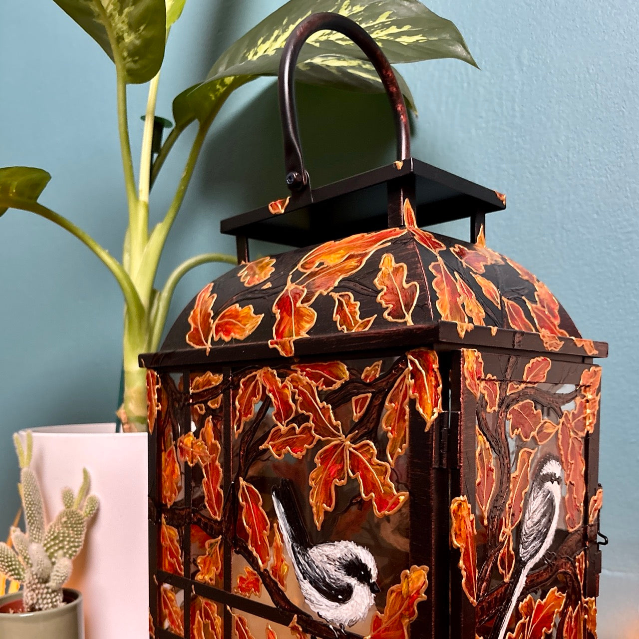 Longtailed Tit ~ One of a kind lantern