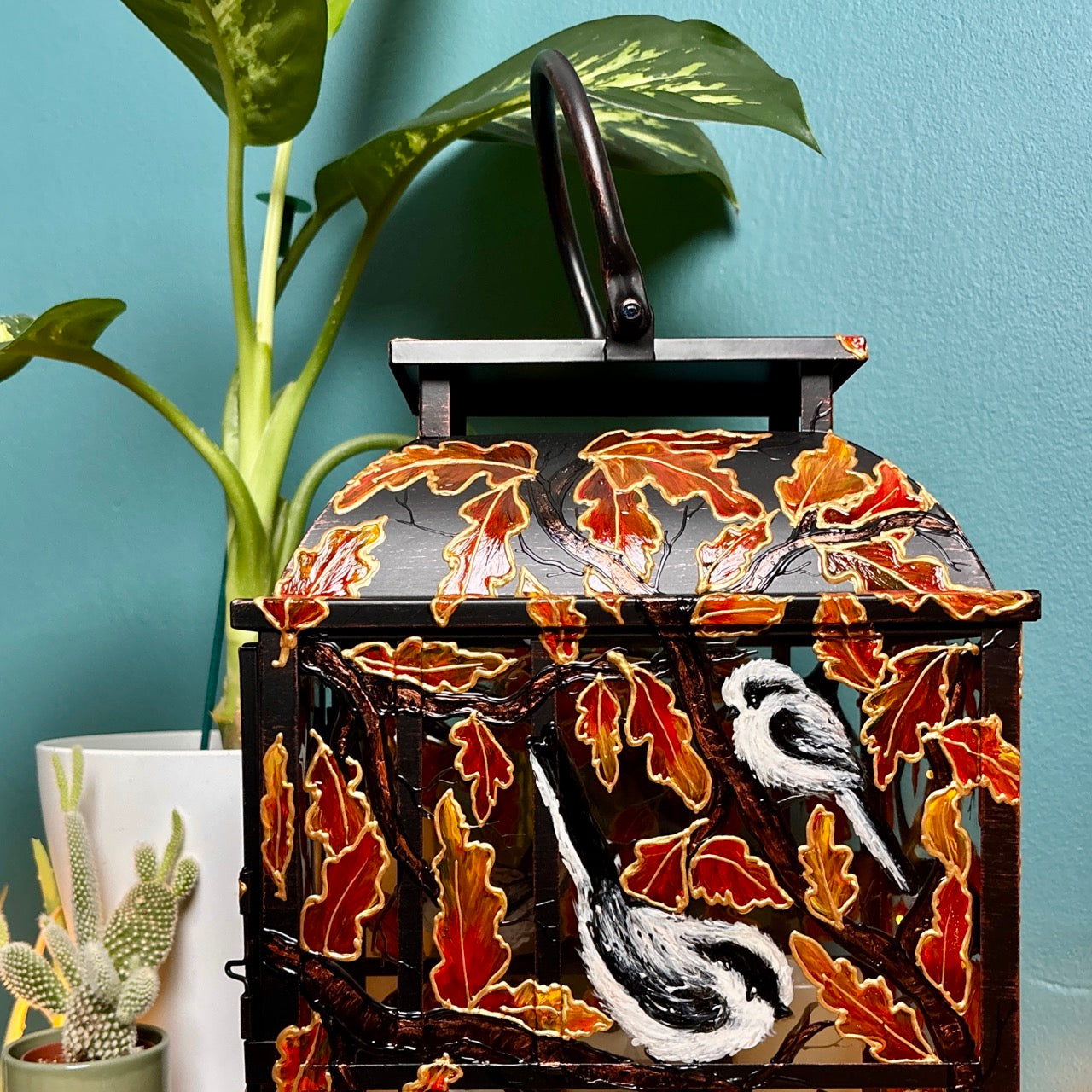 Longtailed Tit ~ One of a kind lantern