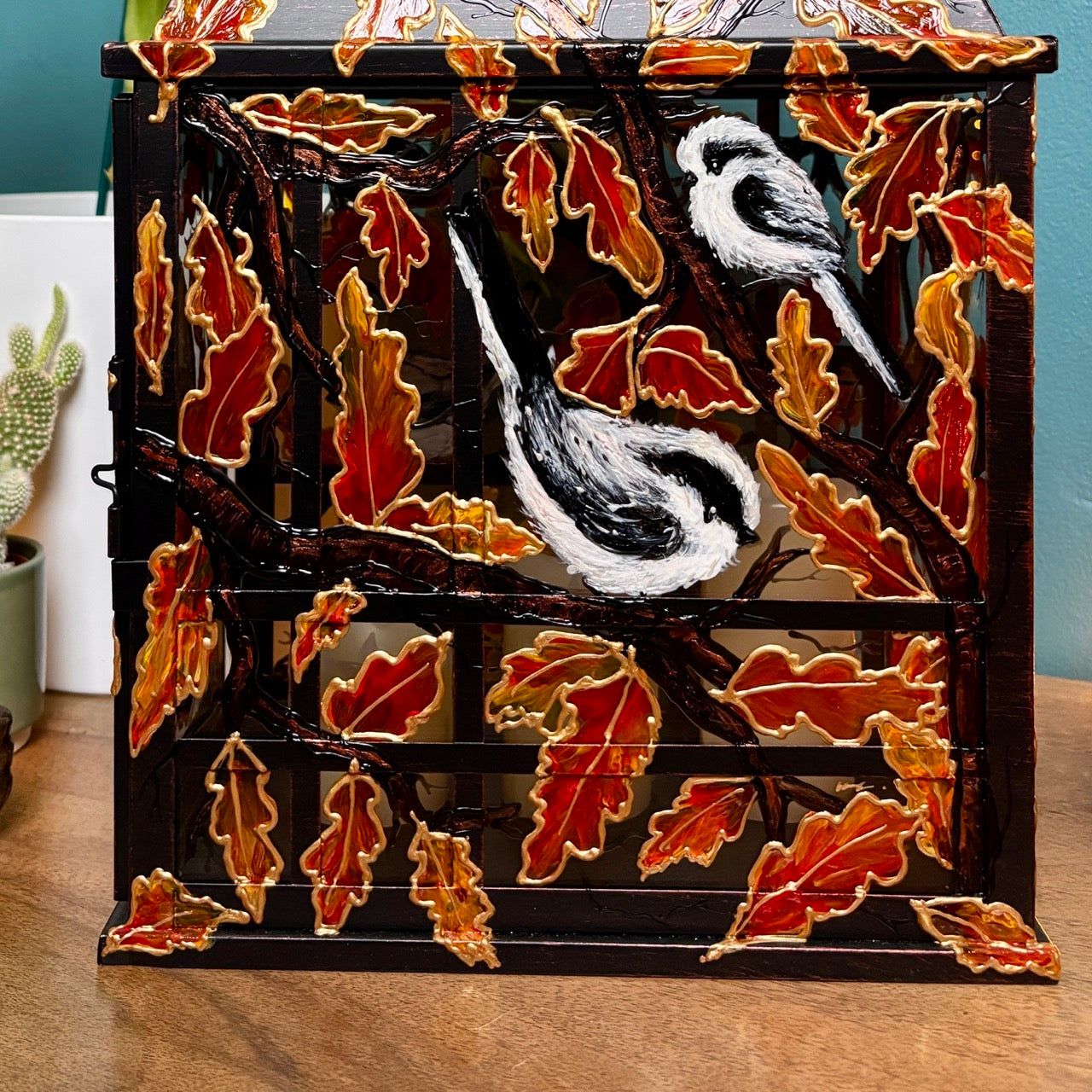 Longtailed Tit ~ One of a kind lantern