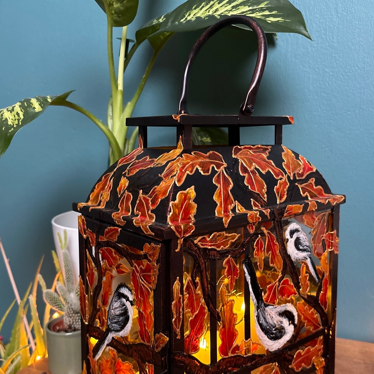 Longtailed Tit ~ One of a kind lantern