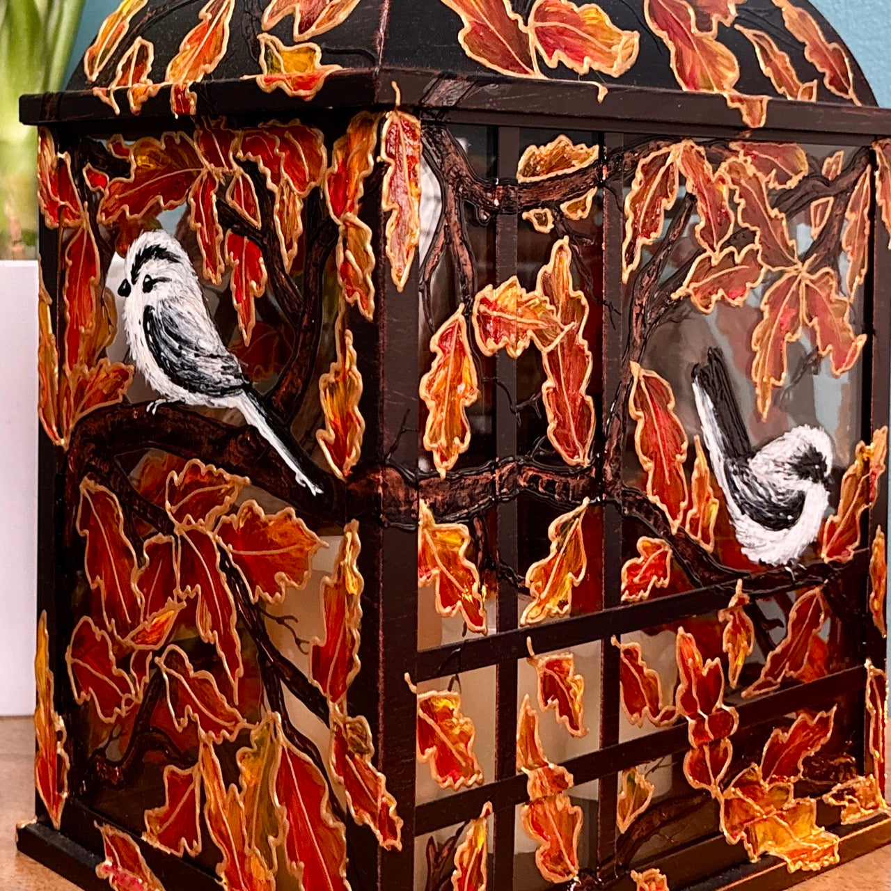 Longtailed Tit ~ One of a kind lantern