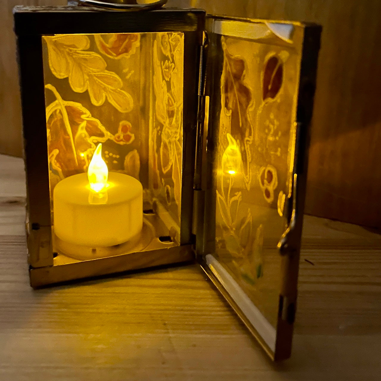 Owl in autumn~ One of a kind Lantern