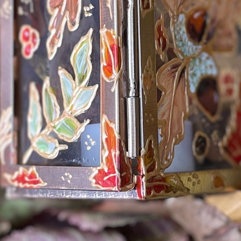 Owl in autumn~ One of a kind Lantern