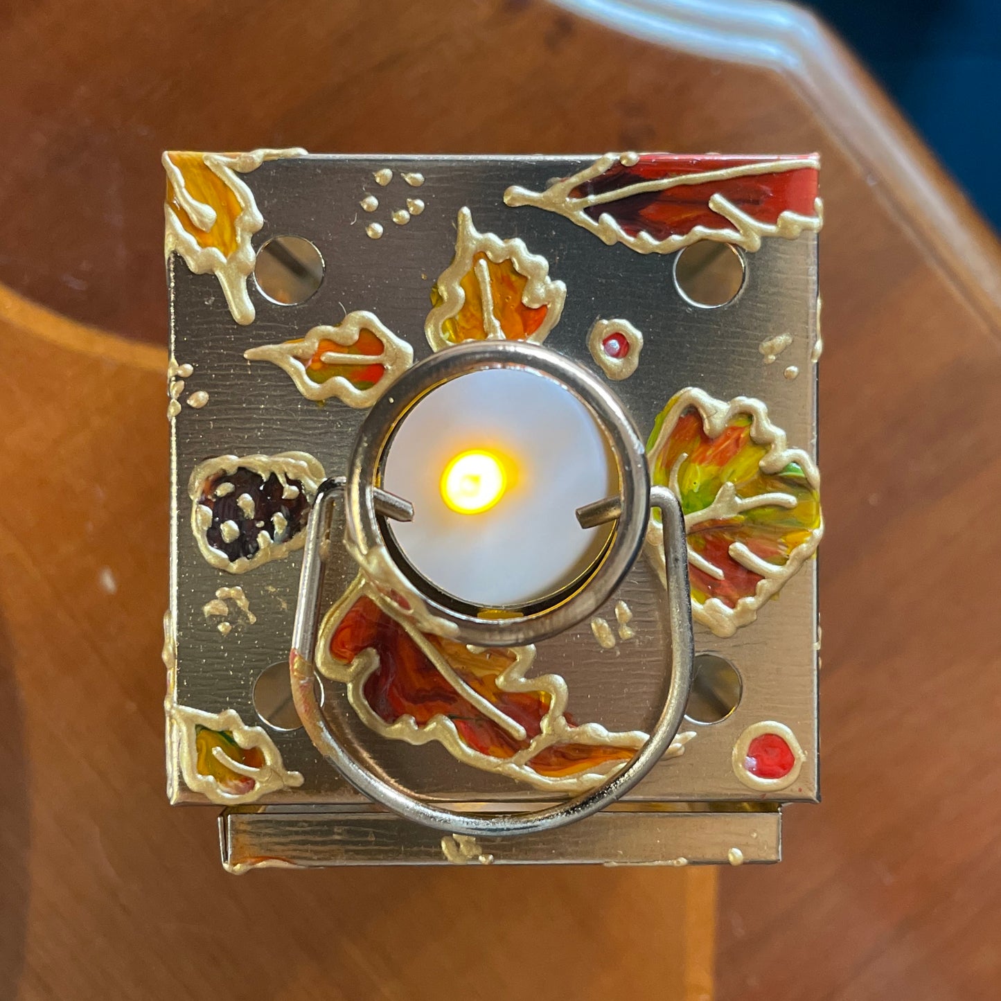 Owl in autumn~ One of a kind Lantern