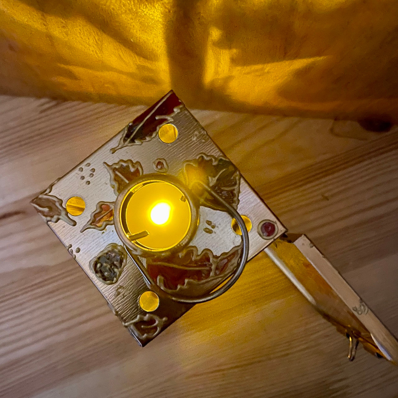 Owl in autumn~ One of a kind Lantern