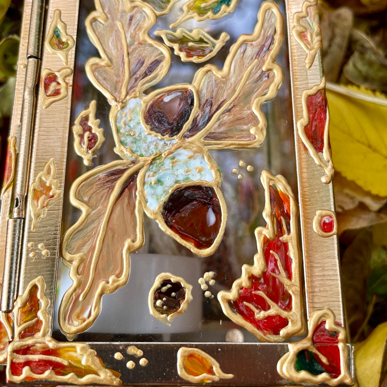 Owl in autumn~ One of a kind Lantern