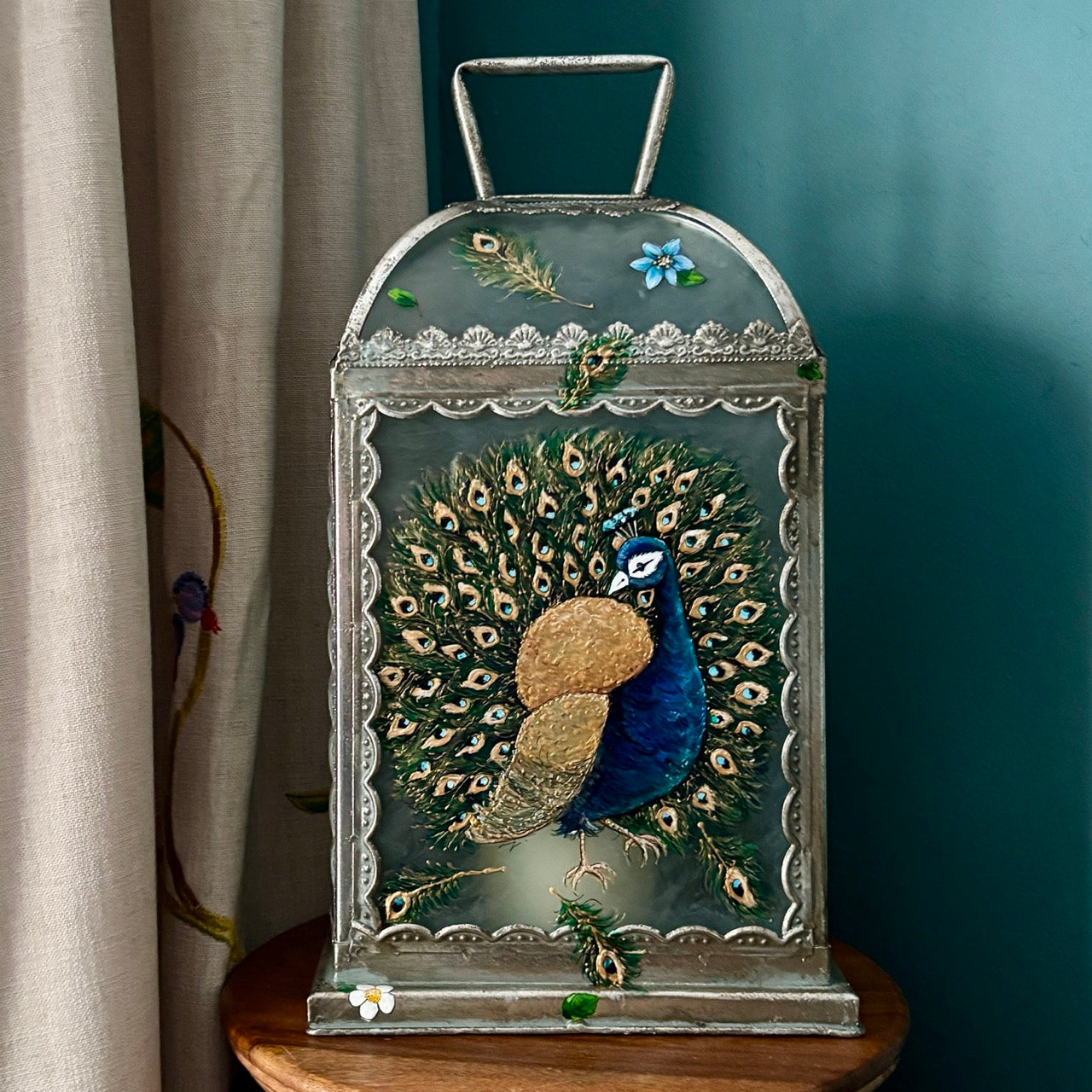 'Peacock' One of a kind lantern