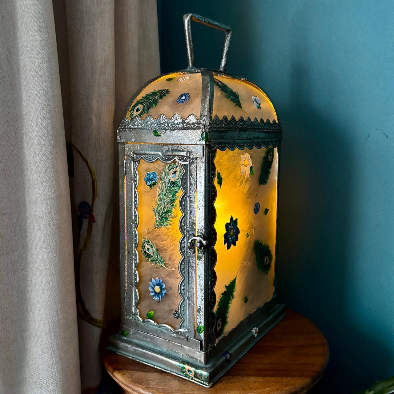 'Peacock' One of a kind lantern