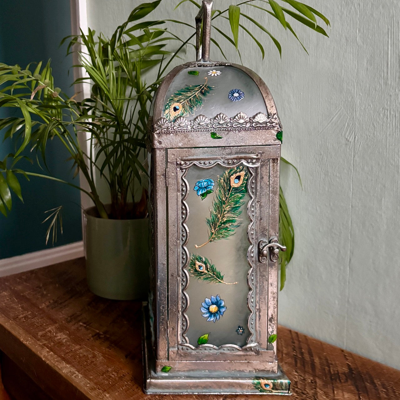 'Peacock' One of a kind lantern