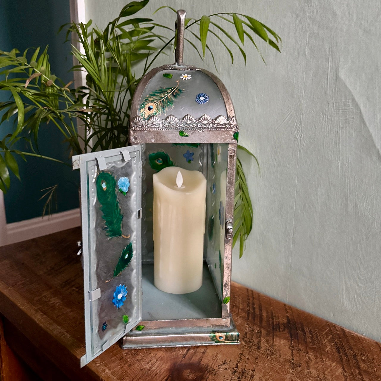 'Peacock' One of a kind lantern