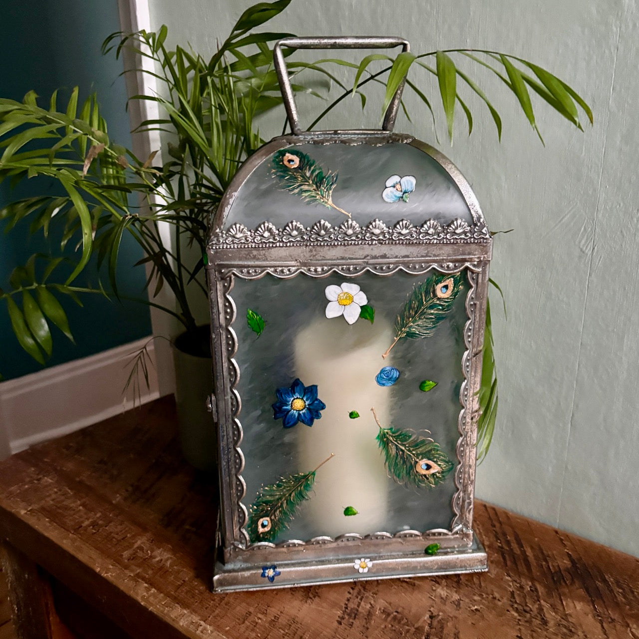 'Peacock' One of a kind lantern