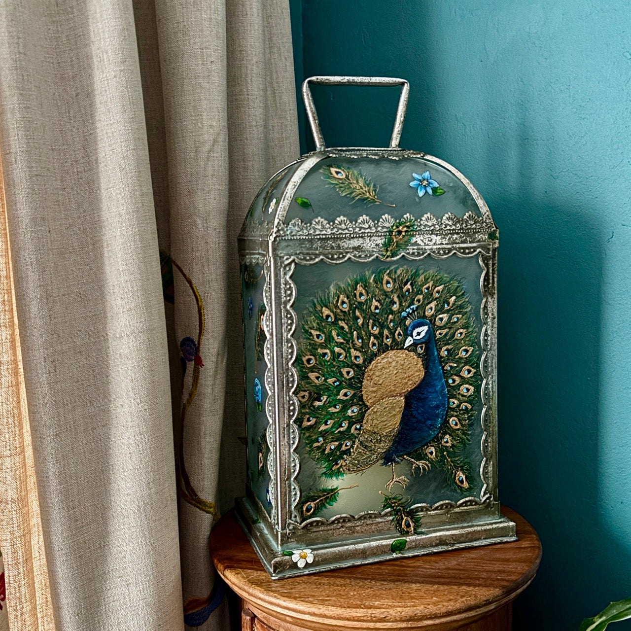 'Peacock' One of a kind lantern