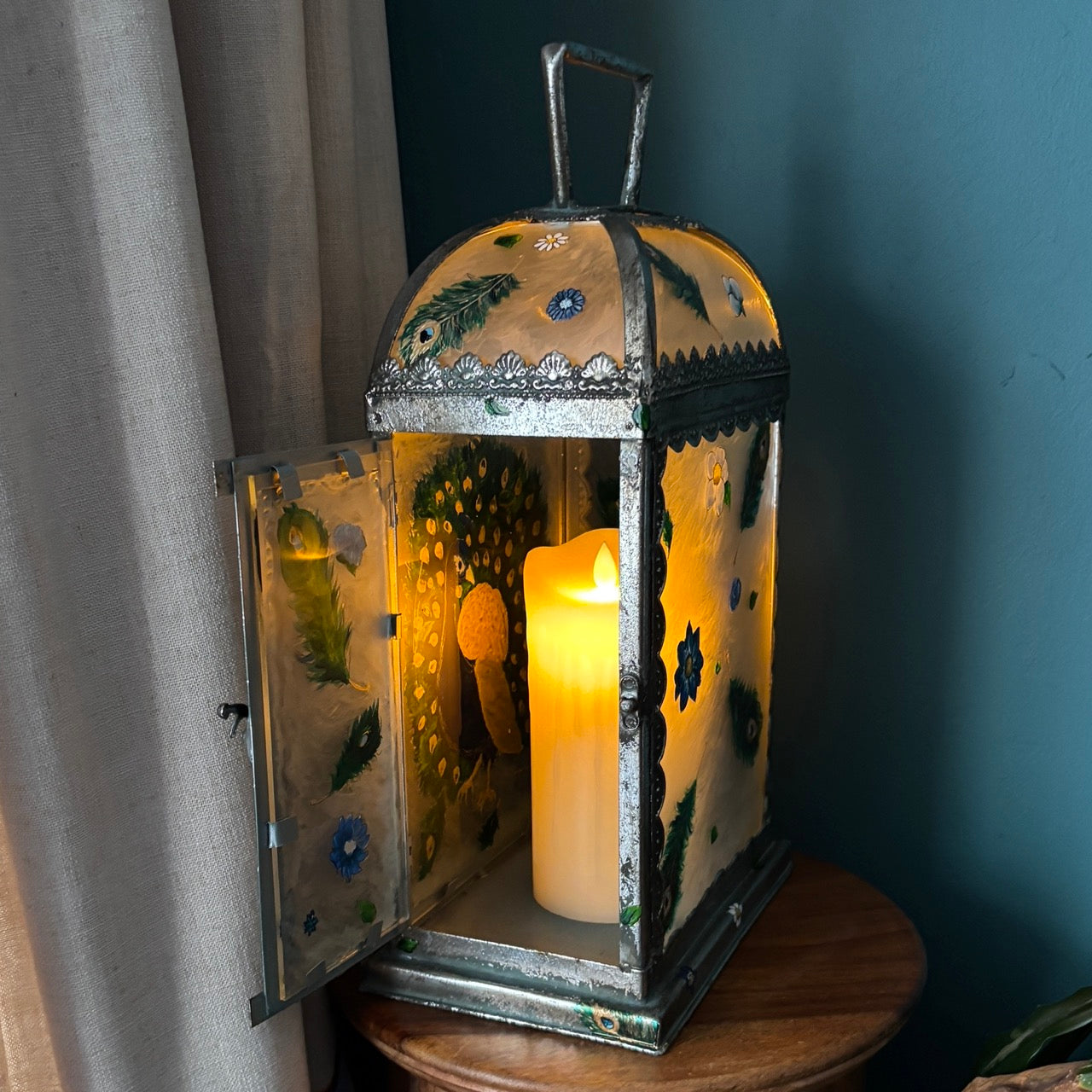 'Peacock' One of a kind lantern