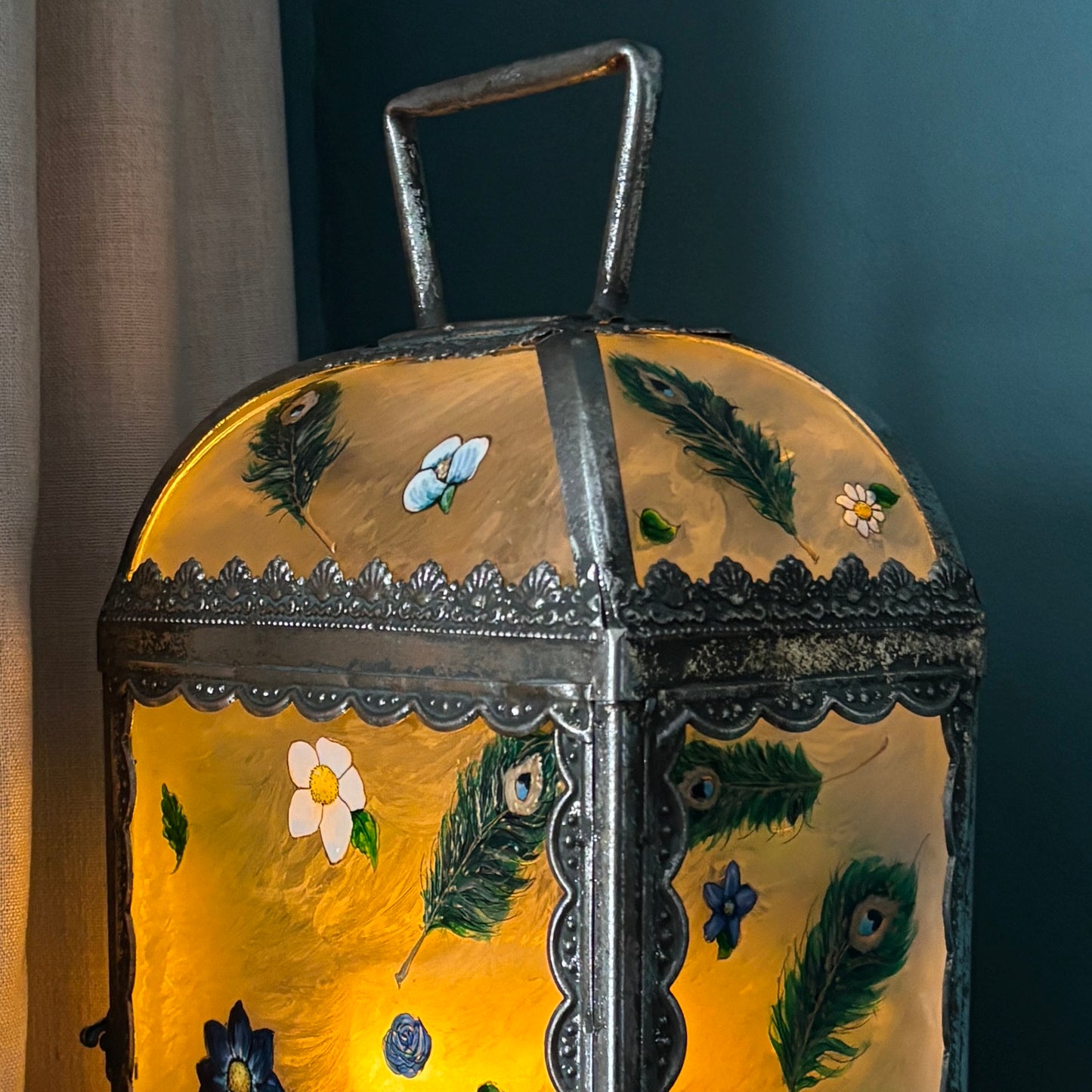 'Peacock' One of a kind lantern