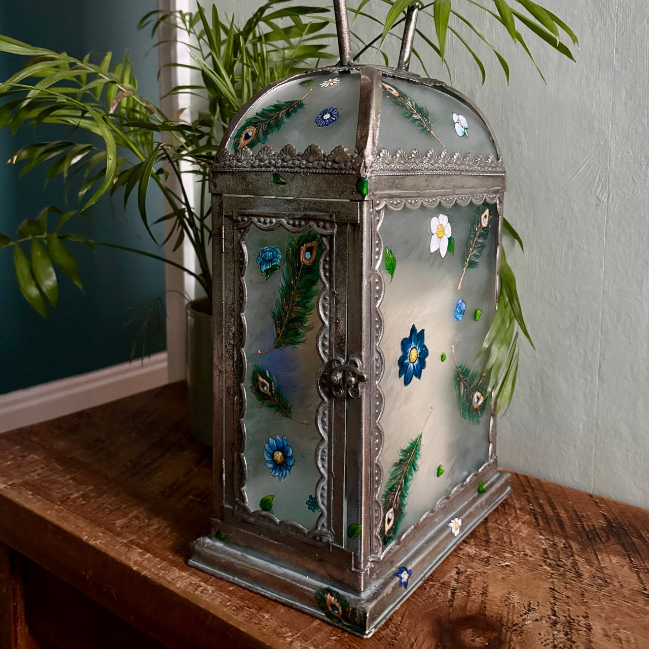 'Peacock' One of a kind lantern