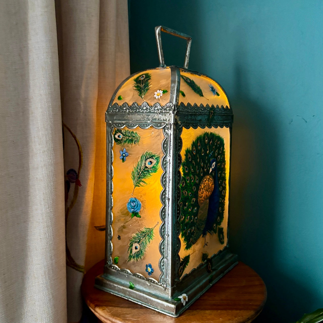 'Peacock' One of a kind lantern