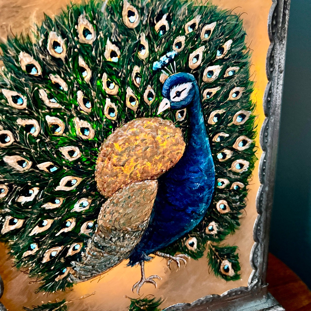 'Peacock' One of a kind lantern