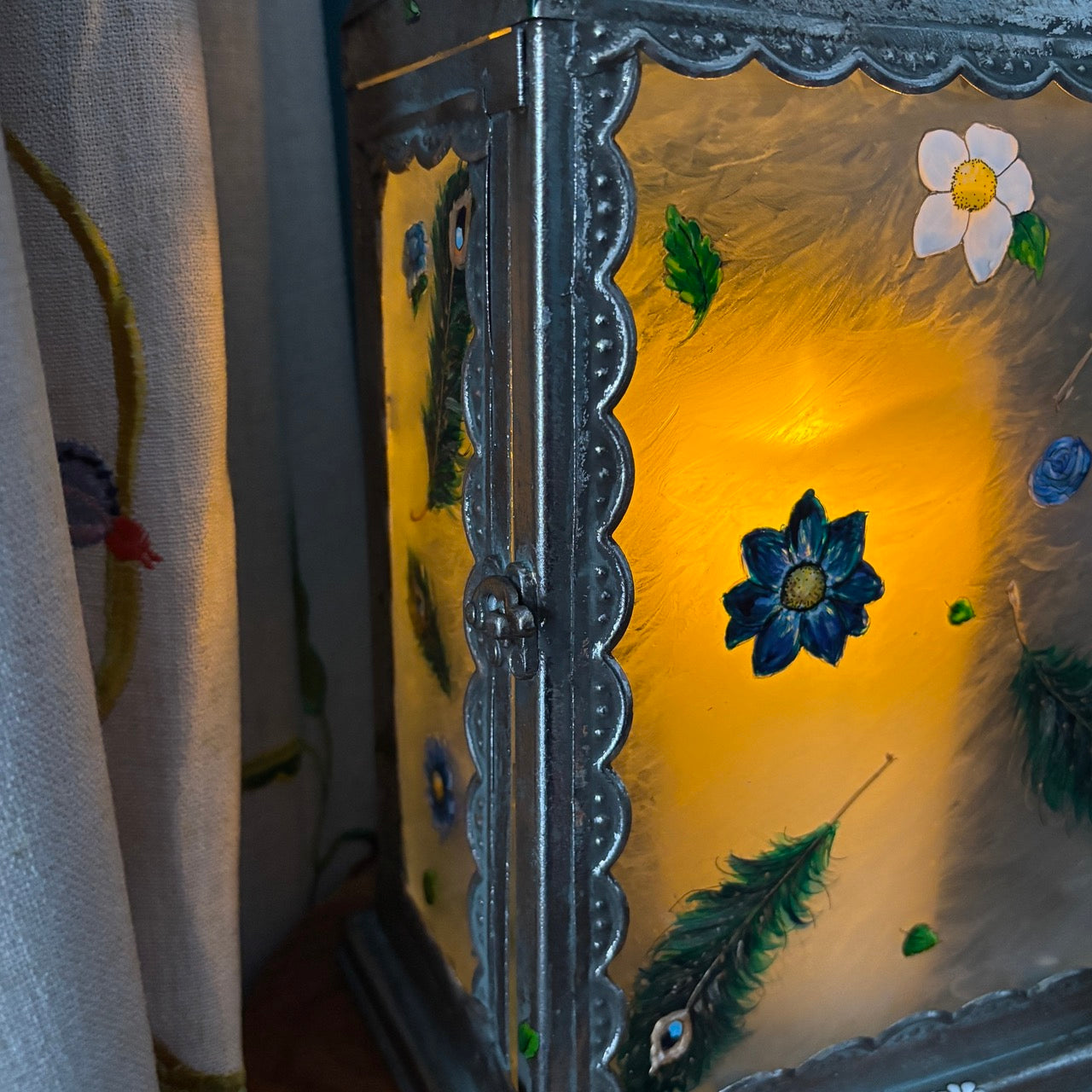 'Peacock' One of a kind lantern