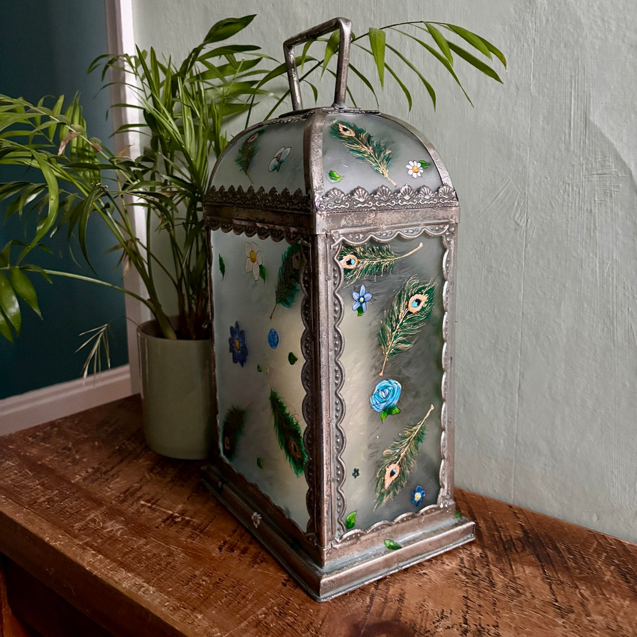 'Peacock' One of a kind lantern