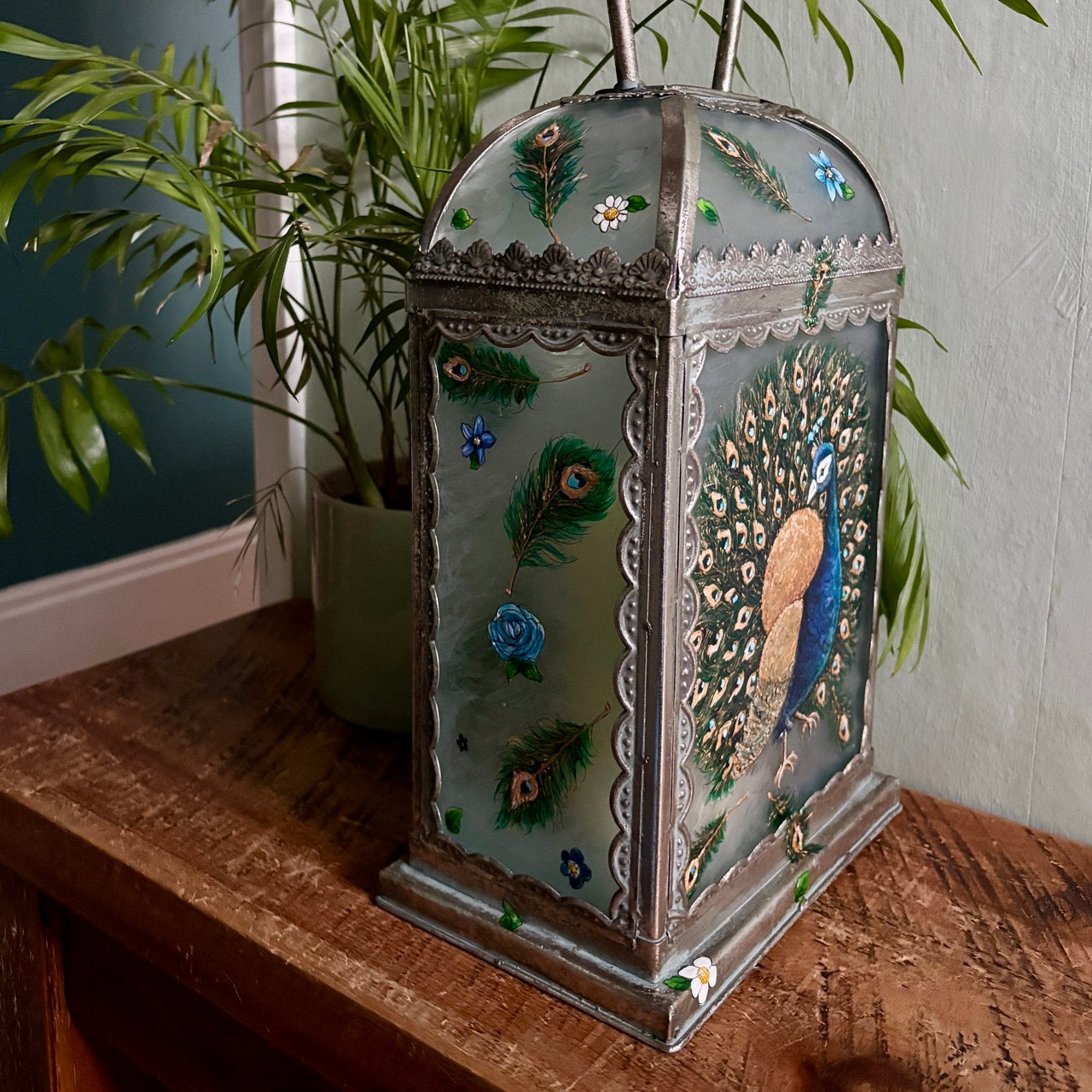'Peacock' One of a kind lantern