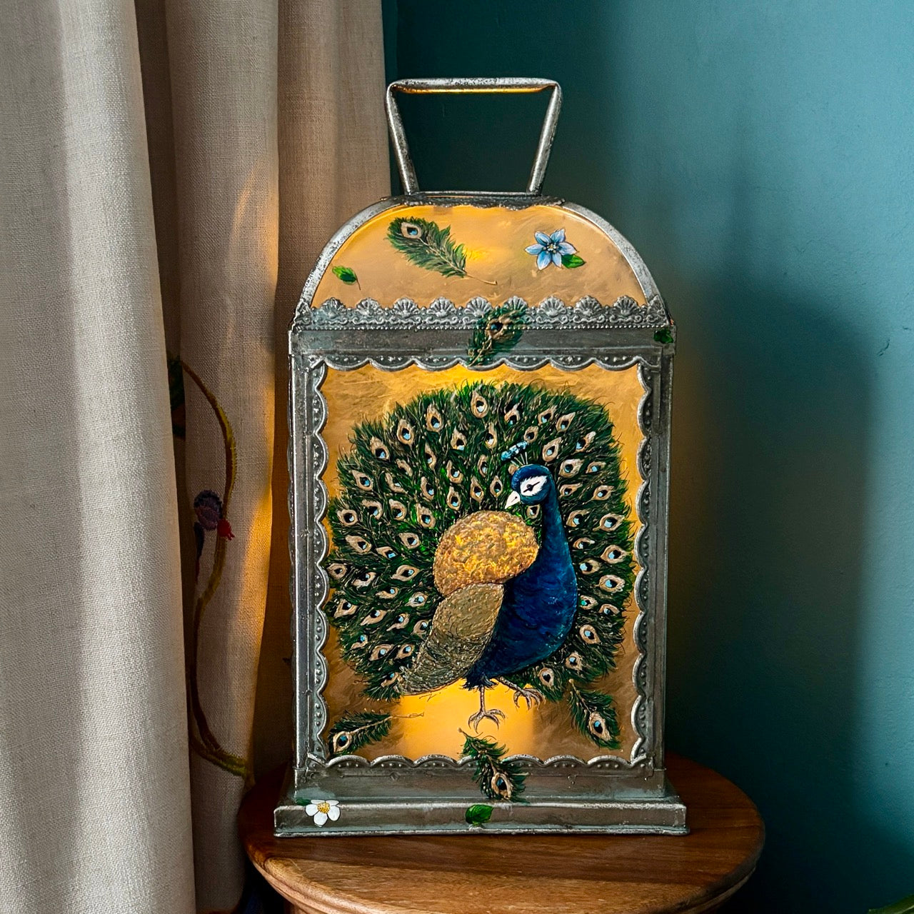 'Peacock' One of a kind lantern