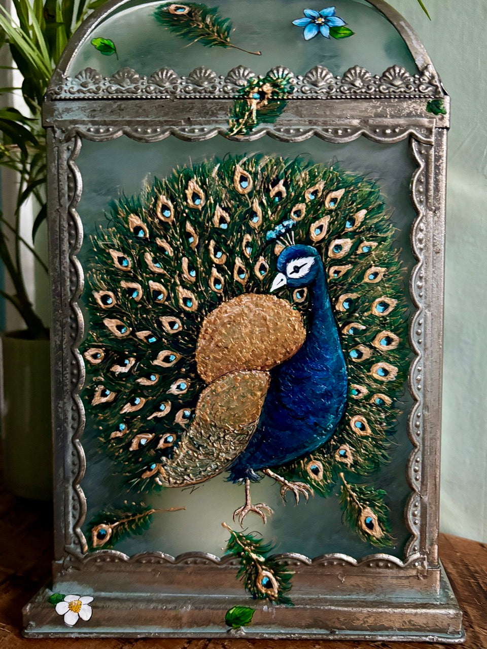 'Peacock' One of a kind lantern
