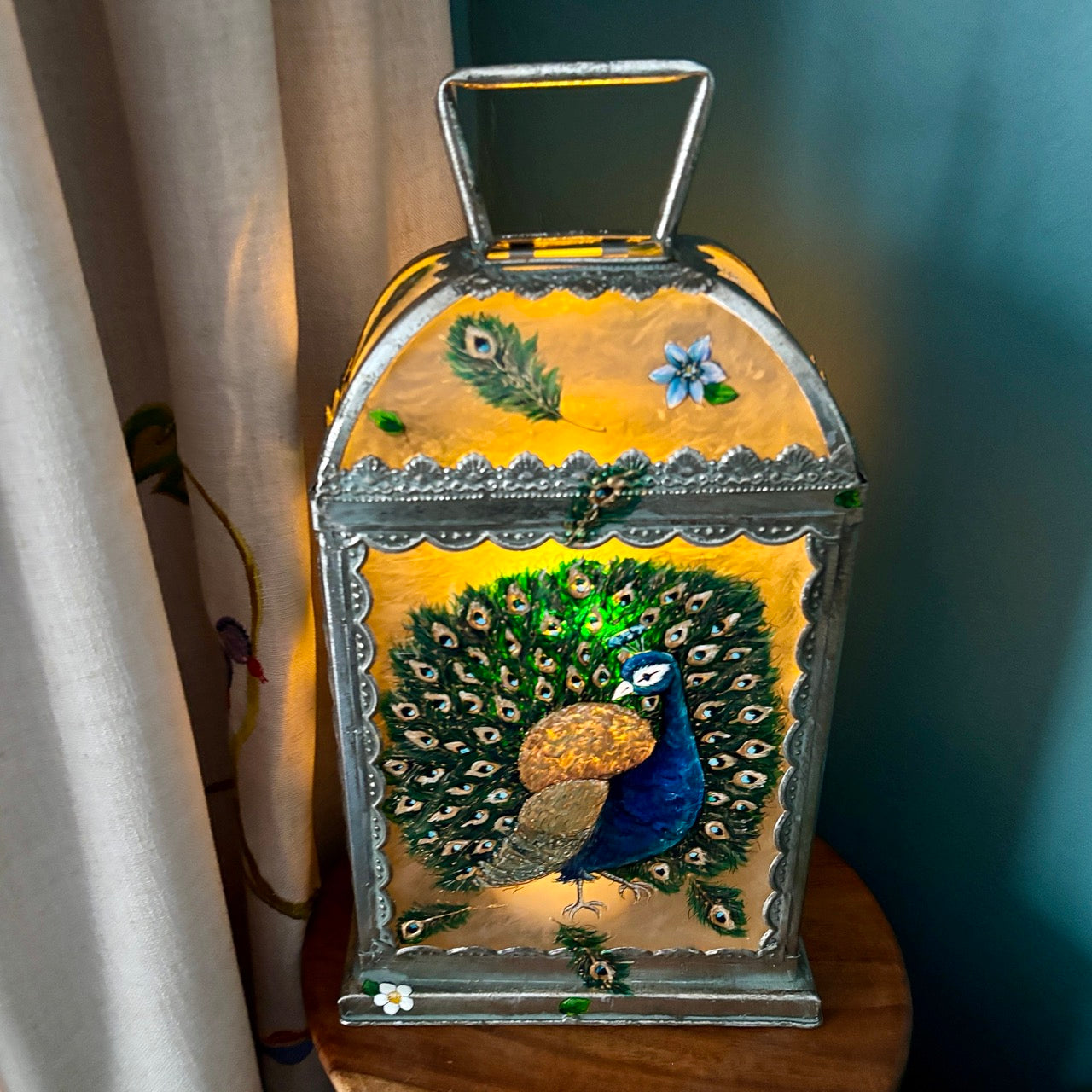 'Peacock' One of a kind lantern