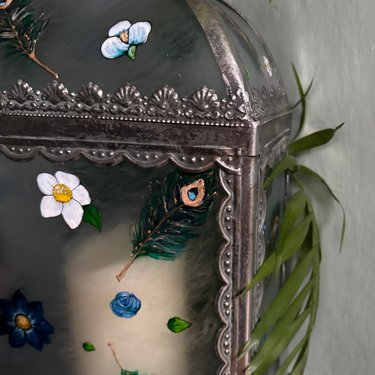 'Peacock' One of a kind lantern