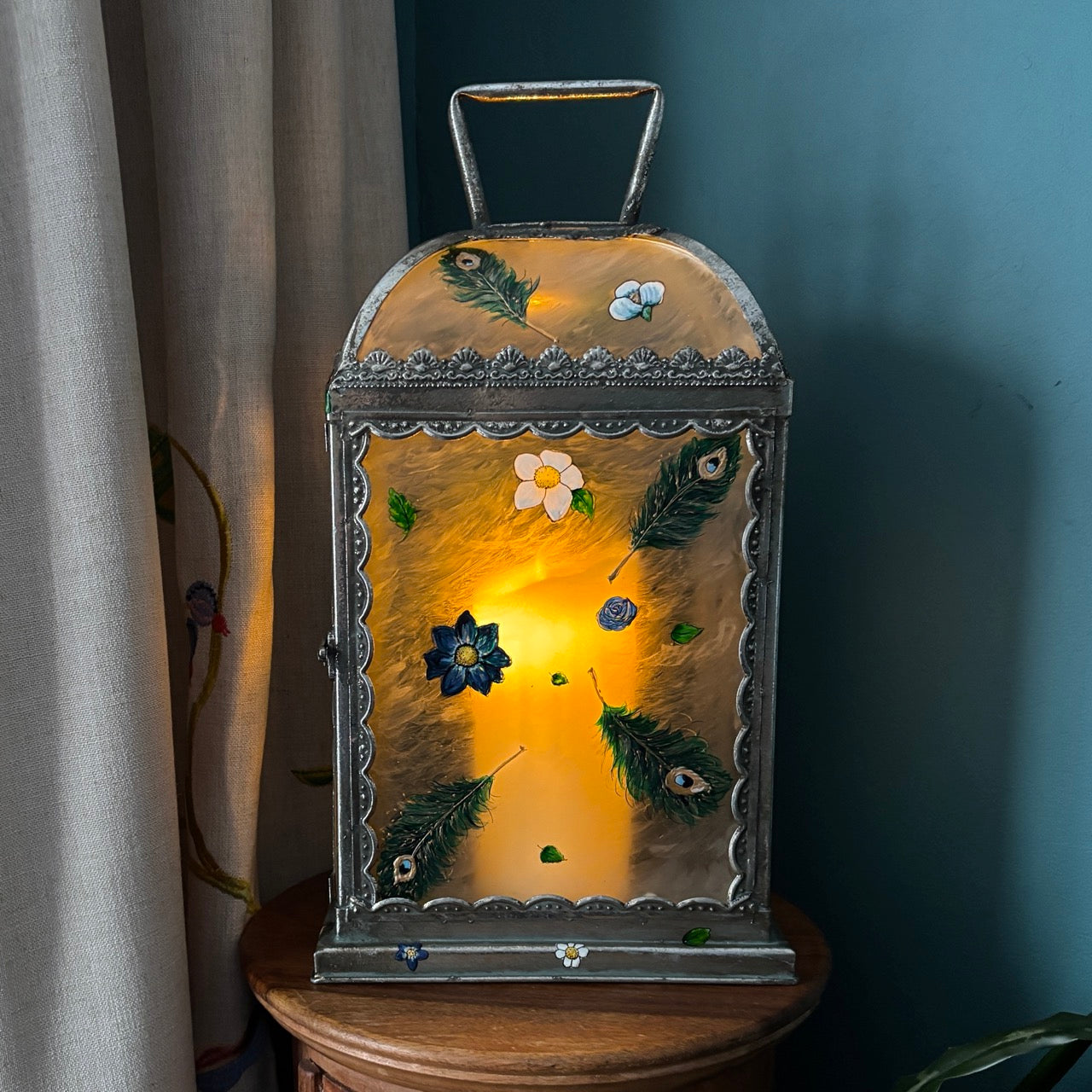 'Peacock' One of a kind lantern