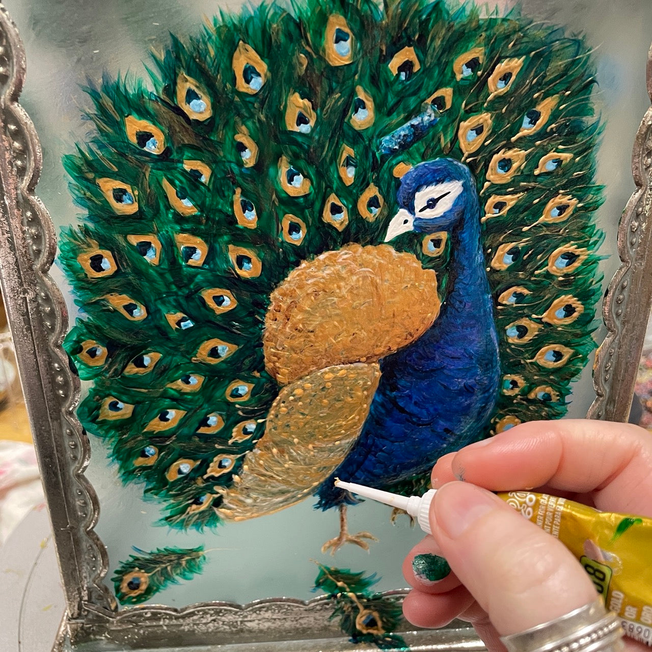 'Peacock' One of a kind lantern