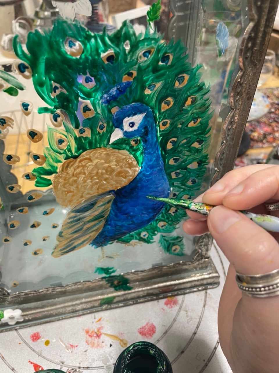 'Peacock' One of a kind lantern