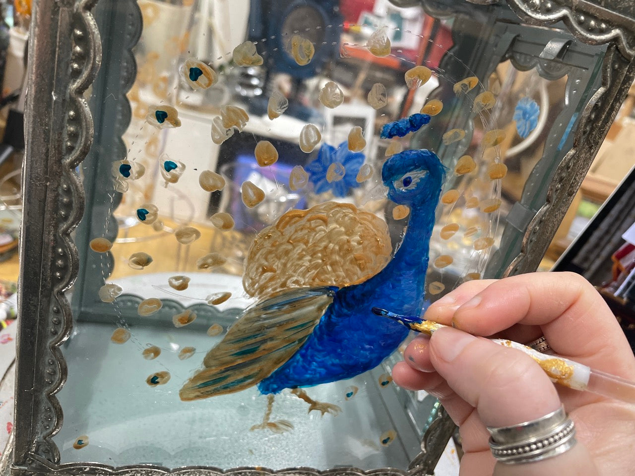 'Peacock' One of a kind lantern