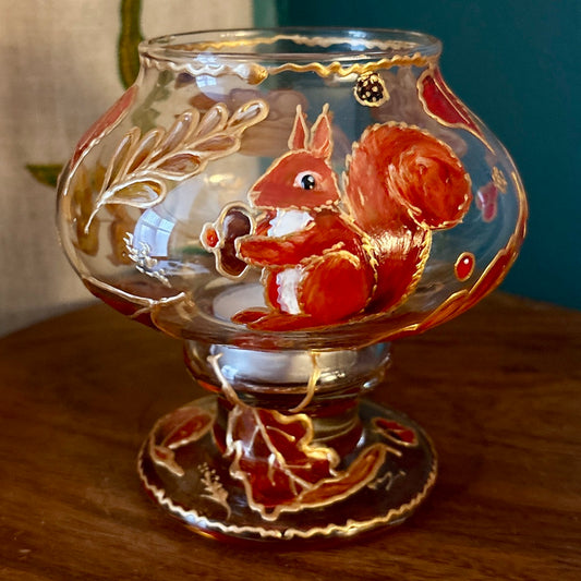 Squirrel in autumn~ Candleholder
