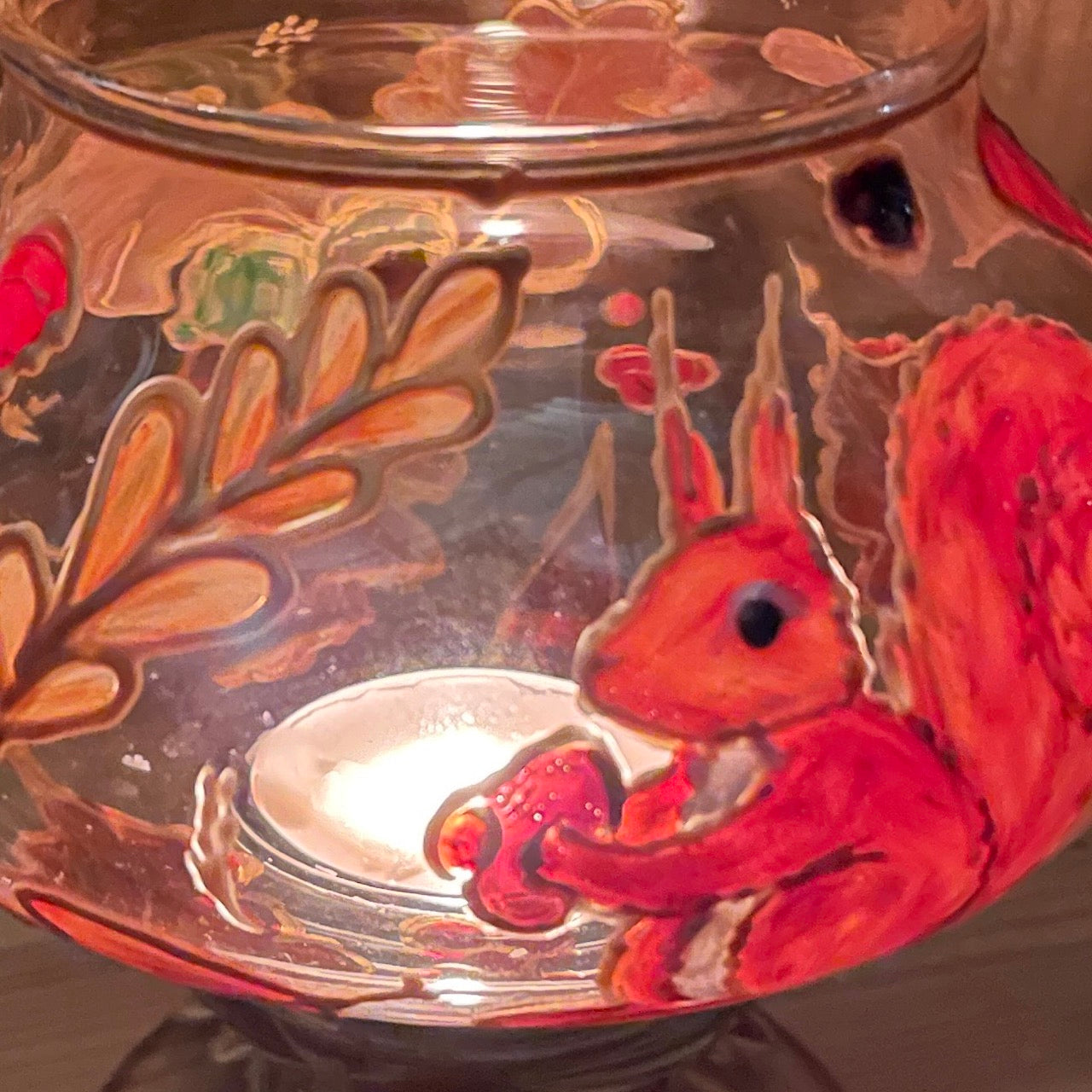 Squirrel in autumn~ Candleholder