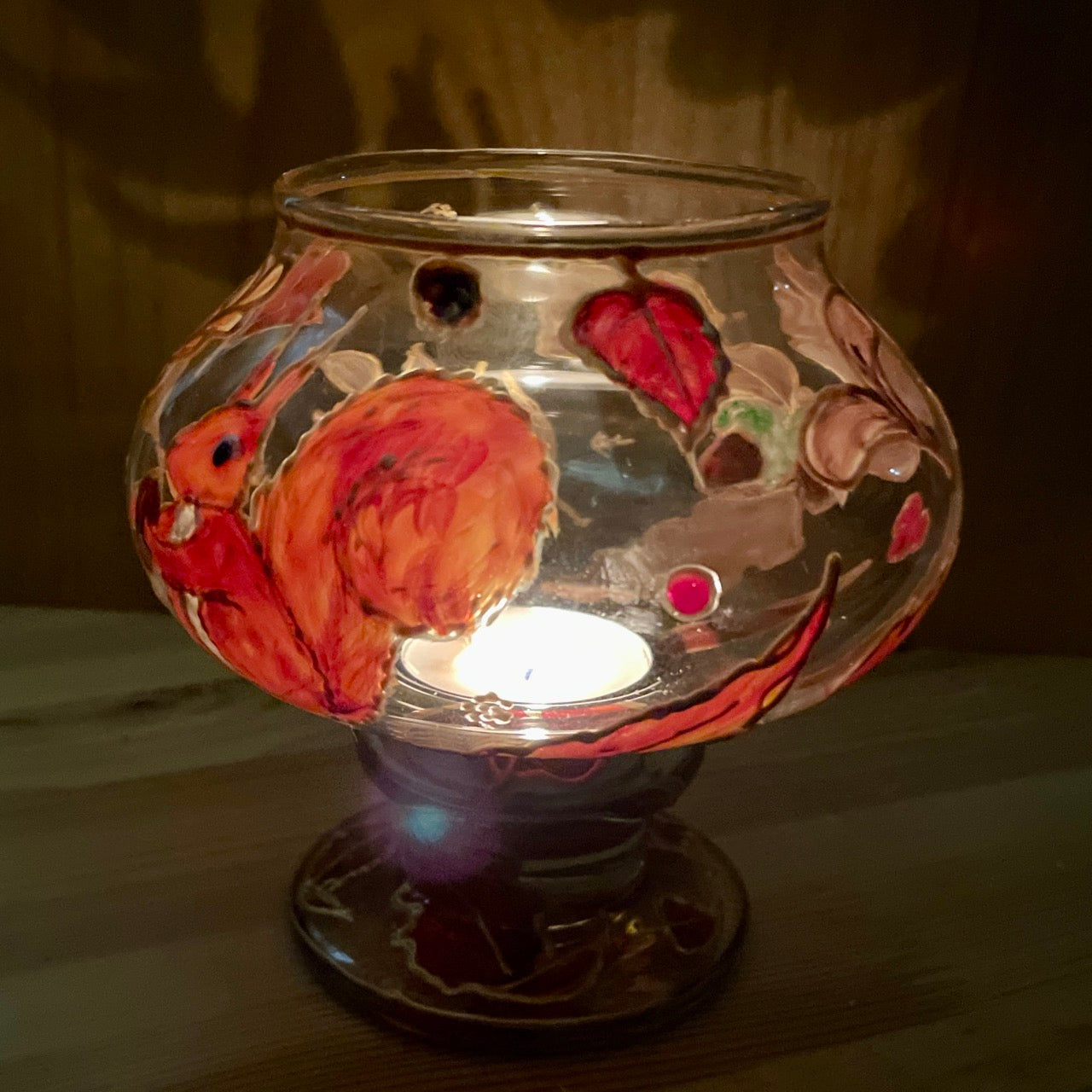 Squirrel in autumn~ Candleholder