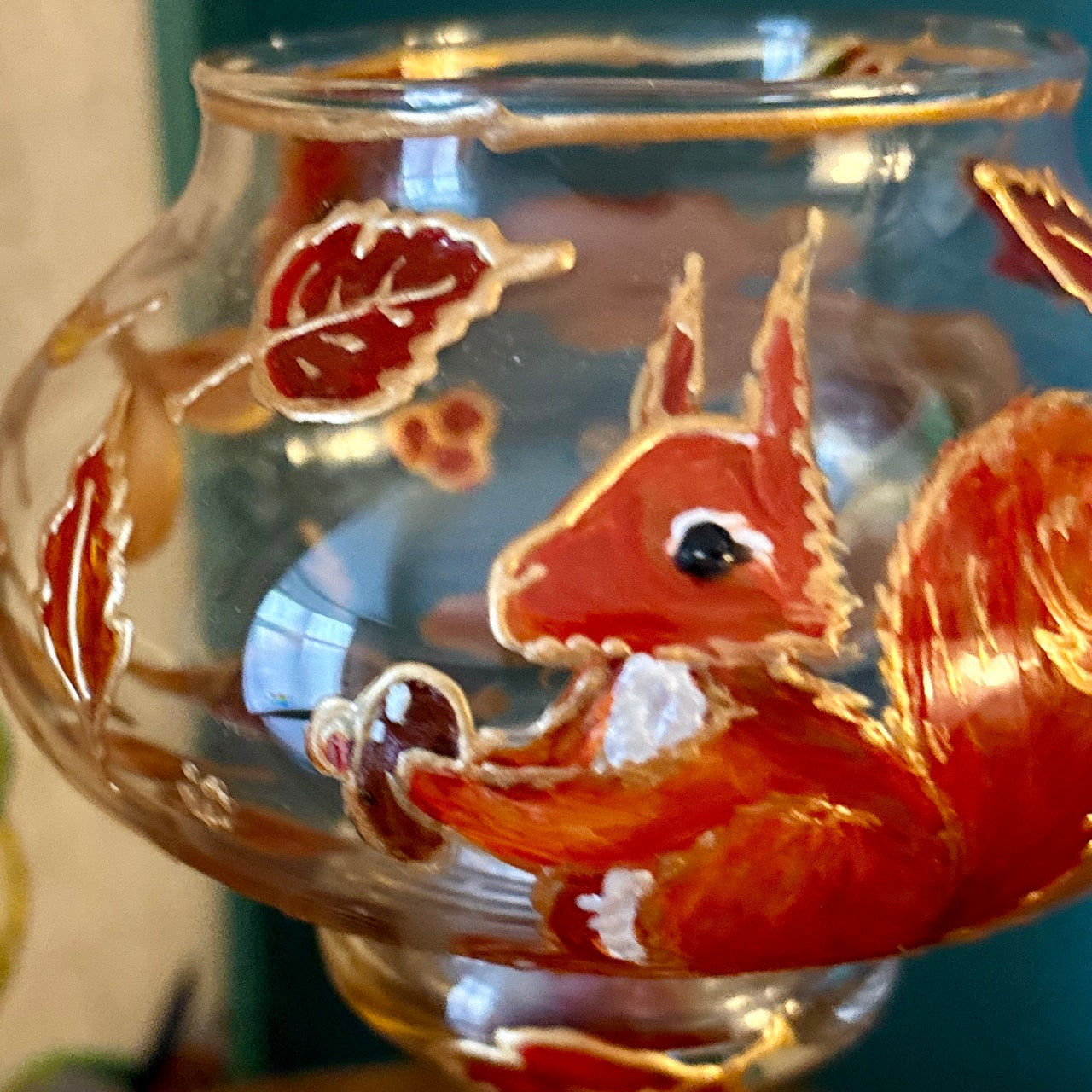 Squirrel in autumn~ Candleholder