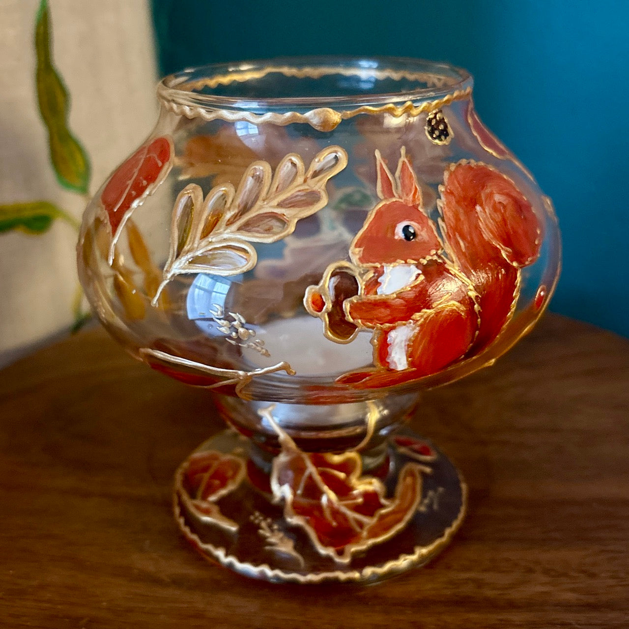 Squirrel in autumn~ Candleholder