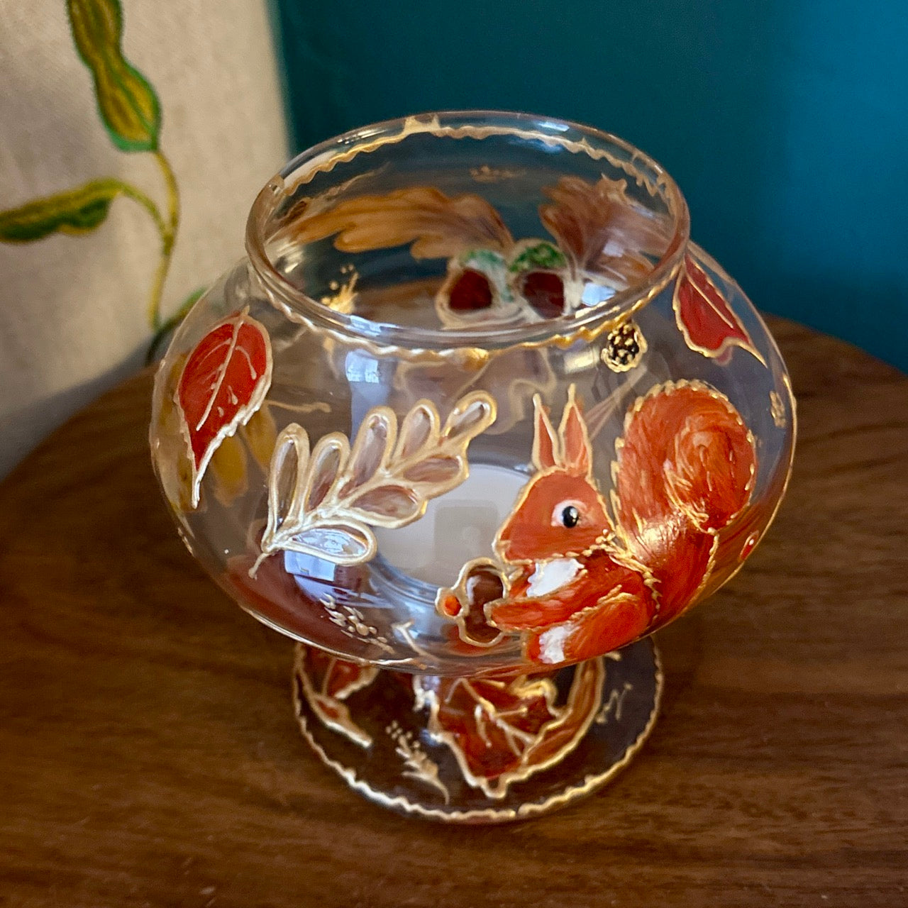 Squirrel in autumn~ Candleholder