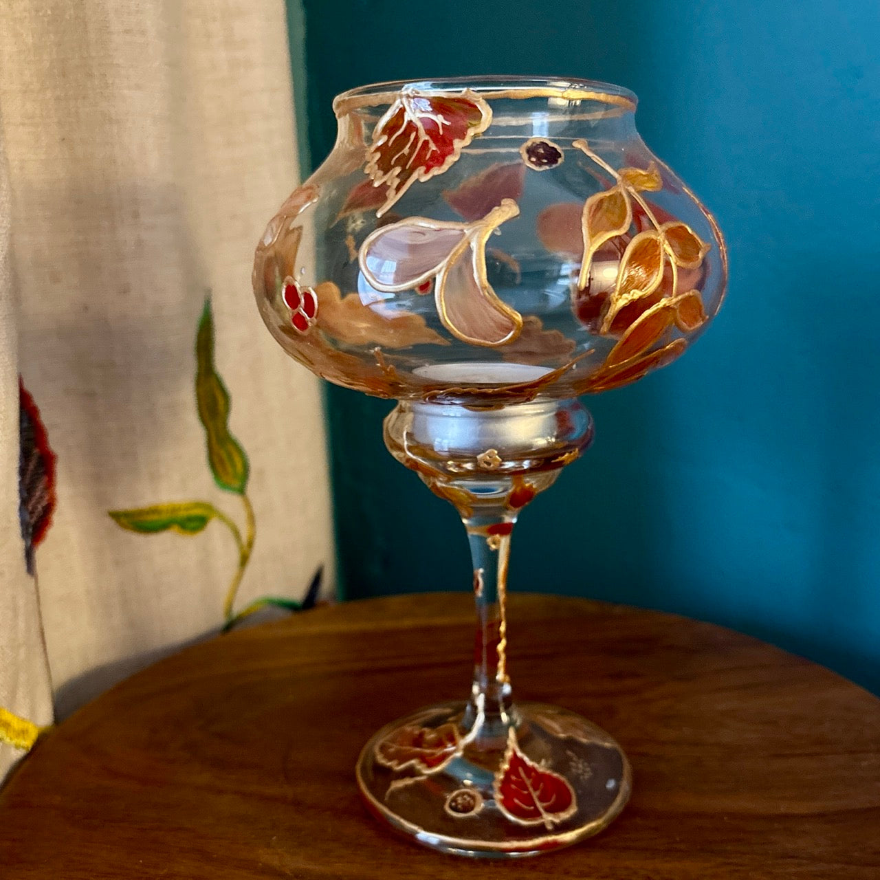 Squirrel in Autumn~ Tall candleholder