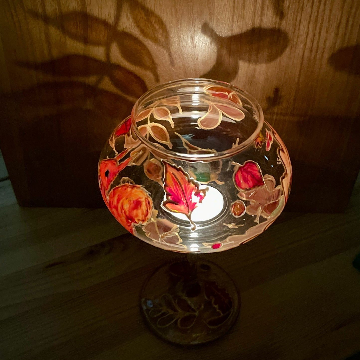 Squirrel in Autumn~ Tall candleholder