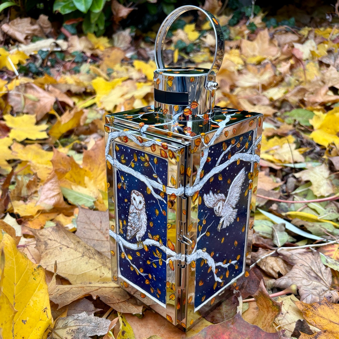 Starry night owl~ One of a kind lantern